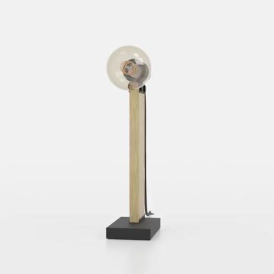 Lampe à poser E27 Bailrigg bois et noir 40W - EGLO