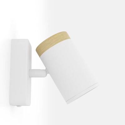 Spot salle de bains GU10 Consuma blanc et bois IP44 3W - EGLO